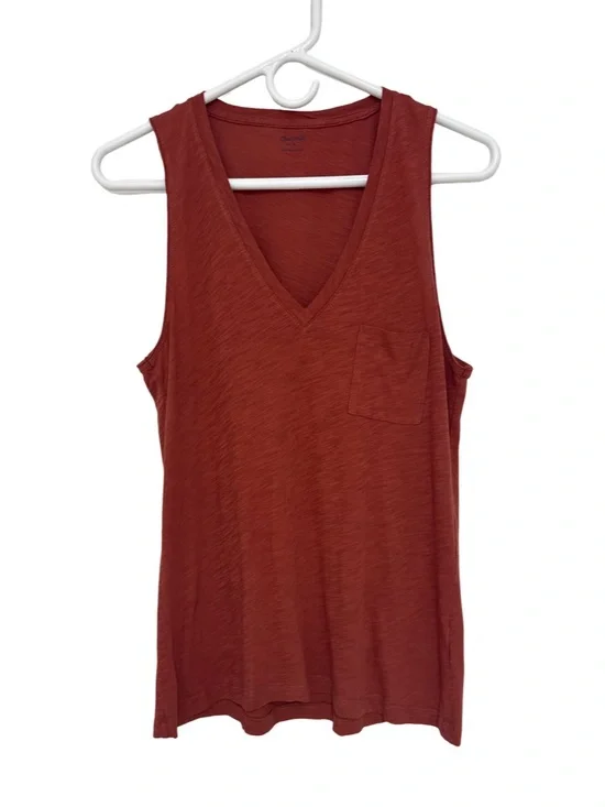Madewell V-Neck Pocket Tank Top - Rust Red Women’s Small