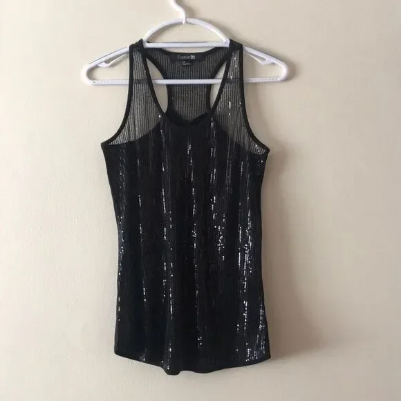 Forever 21 Sequins Tank Top Size S
