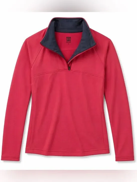 Title Nine NWT Quarter Zip Athletic Fleece Pullover Pink Small Athleisure