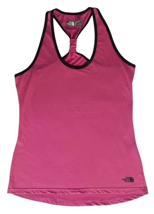 North Face Flash Dry Tank Top Lightweight Racerback Workout Pink Black Trim Med