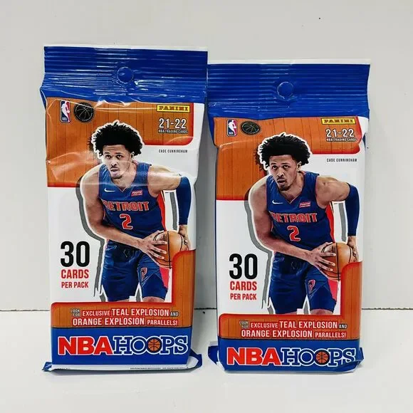 (2) 2021-22 Panini NBA Hoops Sealed Fat Pack Explosion Parallels! NEW SEALED
