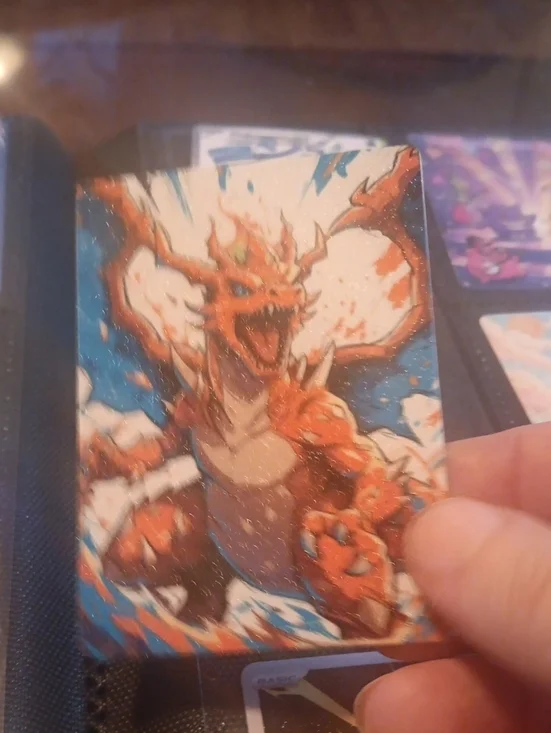 Dragon Holographic Art Card - Orange & Blue