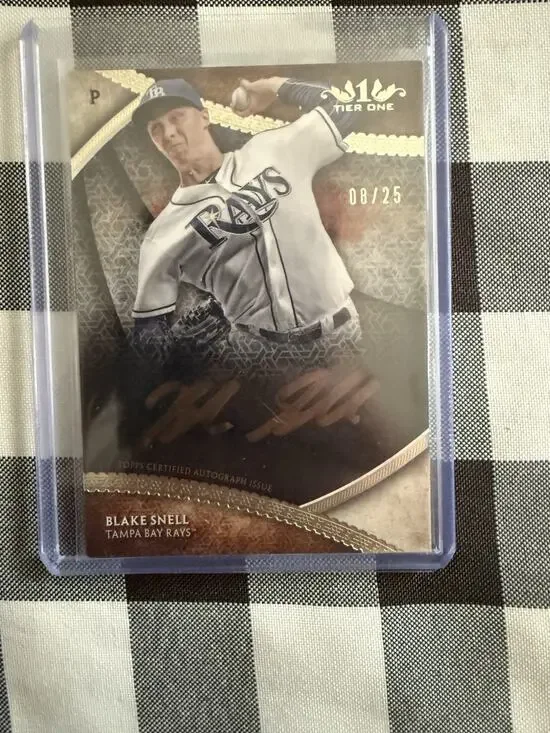 Blake Snell 2017 TOPPS Tier One Autographed/25 Baseball Card