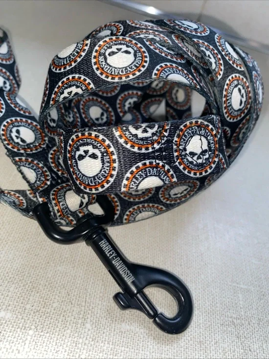 Harley Davidson VTG Dog Pet Leash Skull Print