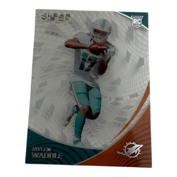 2021 Panini Chronicles Clear Vision Jaylen Waddle RC Rookie Card CVR-6 Dolphins‎