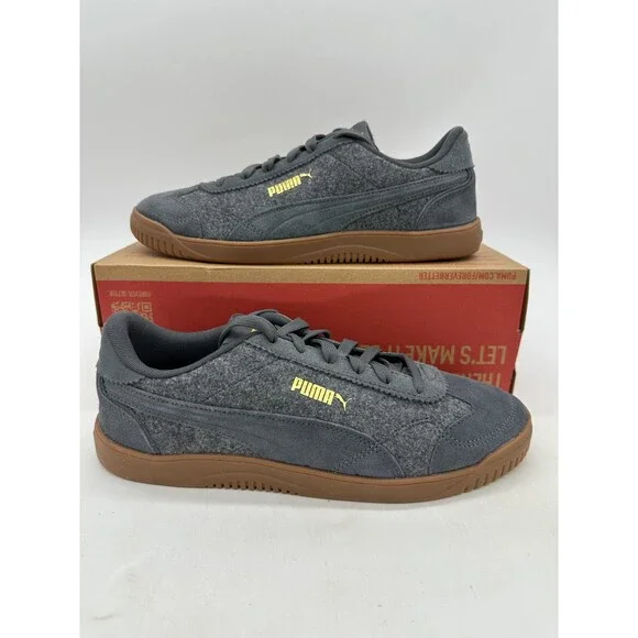 Puma Club 5v5 Men's Size 9 Gray Wool Running Athletic Shoes 405400 01
