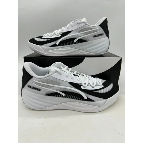 Puma All Pro Nitro Men's Size 13 White Black Basketball Athletic Shoes 379081 06