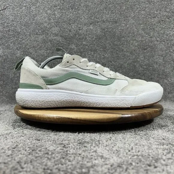Vans UltraRange Exo Mens Size 12 White Suede Green Athletic Outdoor Shoes Used