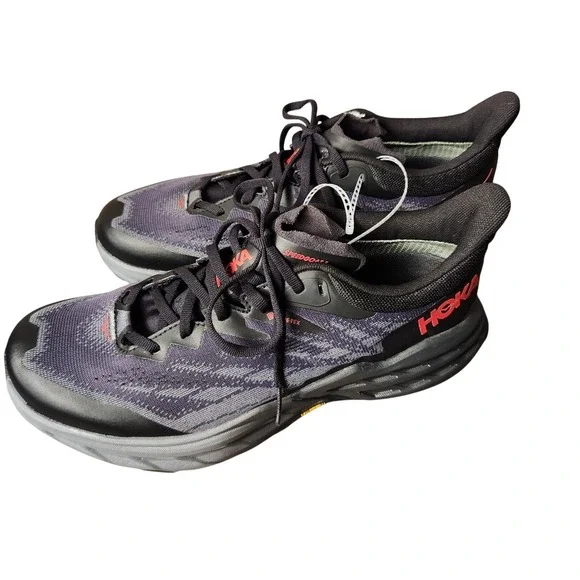 Hoka Speedgoat 5 GTX Mens 10 Black Purple Gore-Tex Trail Running‎ Shoes 1127912
