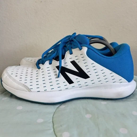 New Balance Men’s Lace-Up Athletic Sneakers White/Blue Rubber 2019  size 11