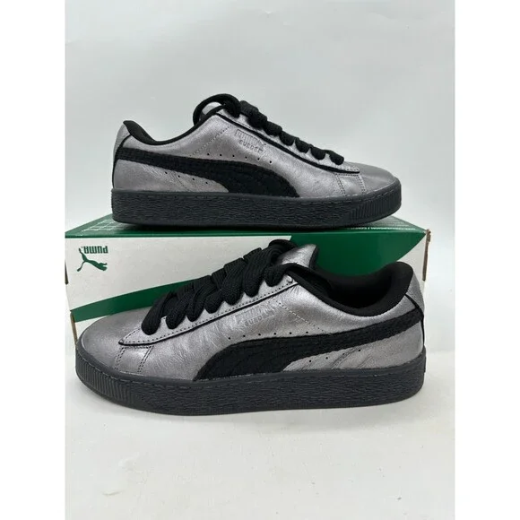 Puma Suede XL Galactic Men's Size 11 Silver Black Athletic Shoes 401920 01