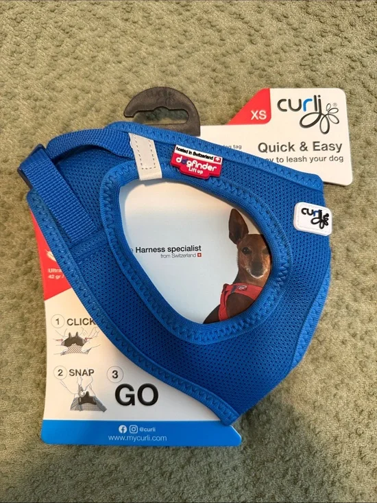 Curli XS Quick & Easy Blue Dog Harness