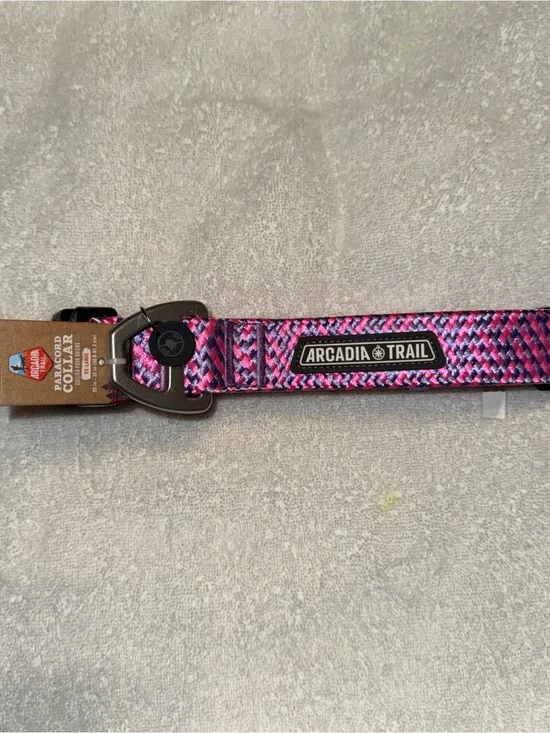 Arcadia Trail Pink and Purple Paracord Dog Collar