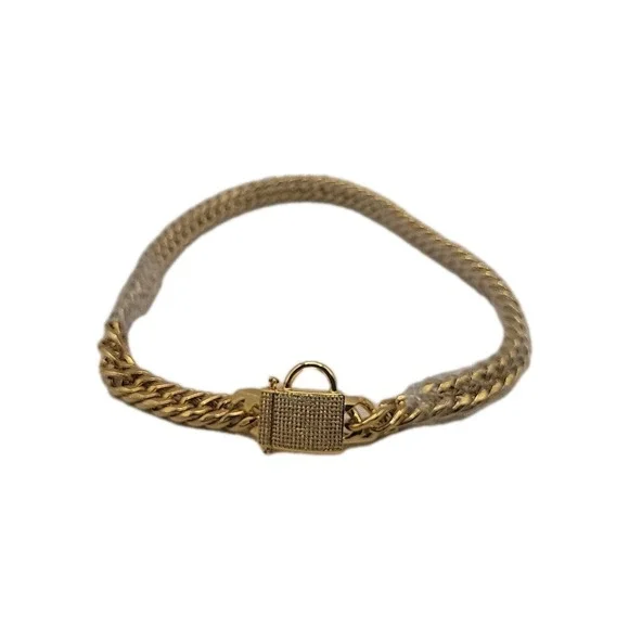 Stunning 18k gold plated stainless steel dog chain‎ collar24