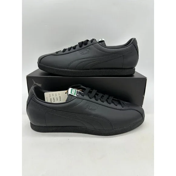 Puma Brasil The NeverWorn Men's Size 13 Triple Black Athletic Shoes 403656 01