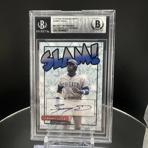Slam Sammy Sosa Auto Custom Cubs Beckett Authentic Autograph BAS