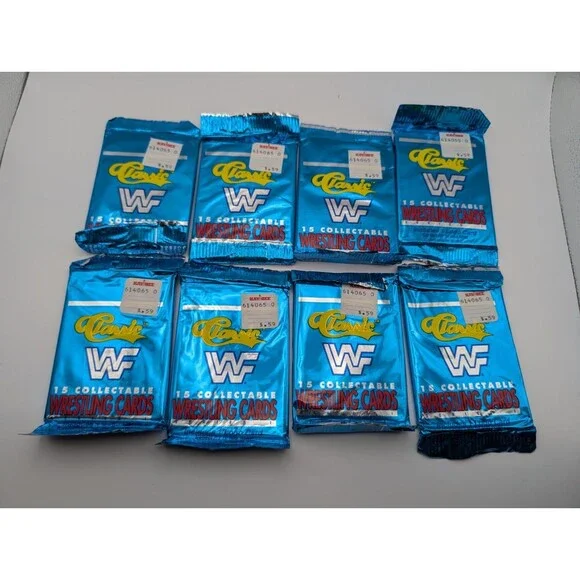 1989 WWF 15 Collectible Wrestling Cards Series 1 Eight (8) Sealed Packs - Hulk
