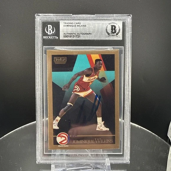 1990-91 Skybox Dominique Wilkins #11 W/ On Card Auto