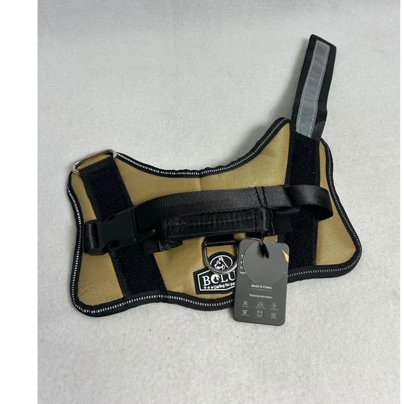 Tactical Reflective Bolux Dog Harness‎ Sm Army Yellow No Pull Safety Vest Handle