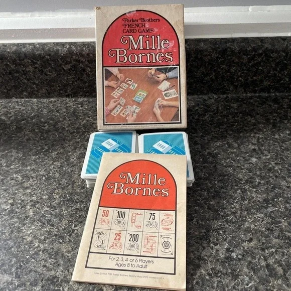Vintage 1981 Mille Bornes French Card Game Parker Brothers Cards Instructions