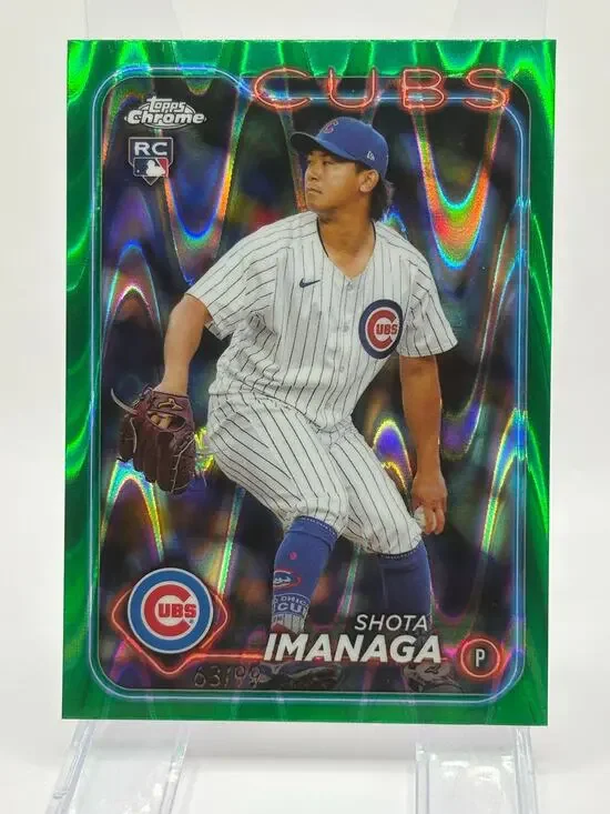 2024 Topps Chrome Shota Imanaga Rookie Green Raywave Refractor 63/99 SP Cubs RC
