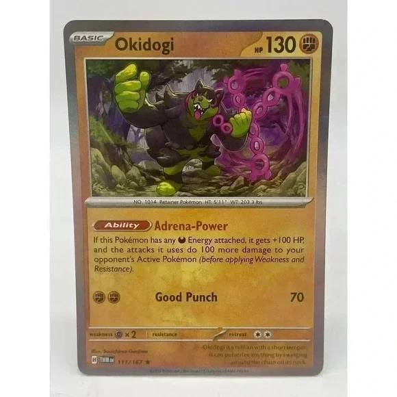 Okidogi 111/167 S & V Twilight‎ Masquerade Rare Pokemon TCG Holo Mint Unplayed