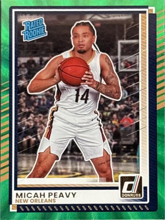 Panini Donruss Green Rated Rookie Basketball Trading Card - Green Prizm