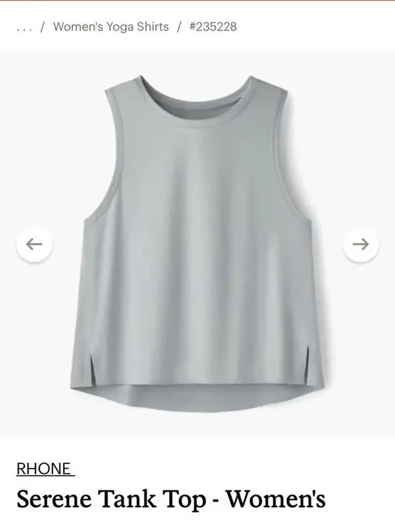 Rhone Grey Sage Grey Serene Crop Performance Tank Top Sleeveless Size XL