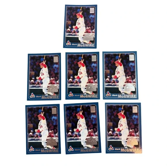 Mark McGwire 2001 Topps Baseball Card Lot of 7 Cardinals Blue Border #18 MLB