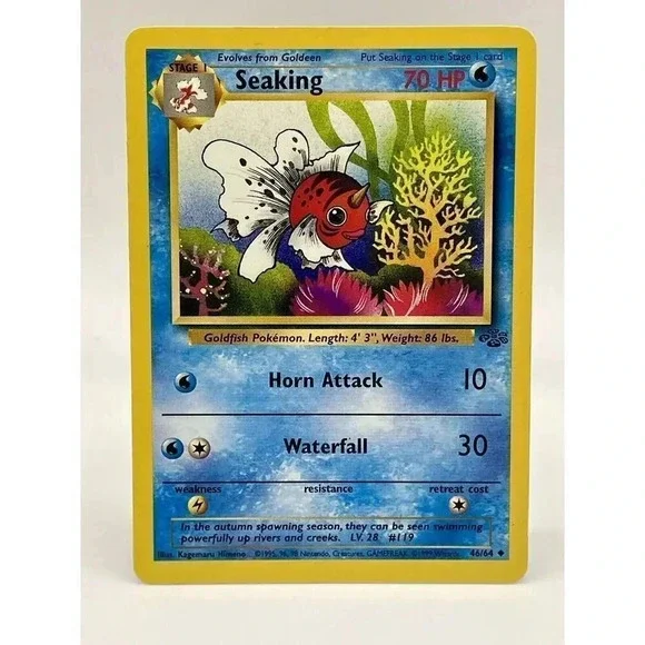 Seaking Jungle 46/64 Pokémon Non Holo Regular Unlimited Uncommon Vintage 1999 LP