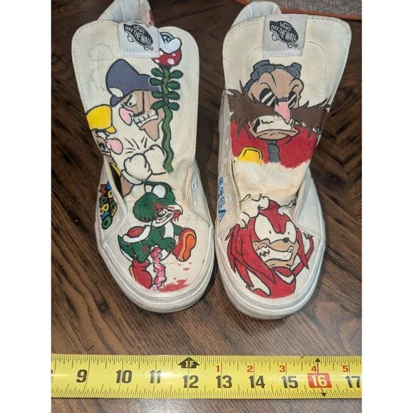 Vans Sk8-Hi 38 DX x Mario Sonic Yoshi 721356 Men's Size 9.5 Womens Size 10 Shoes