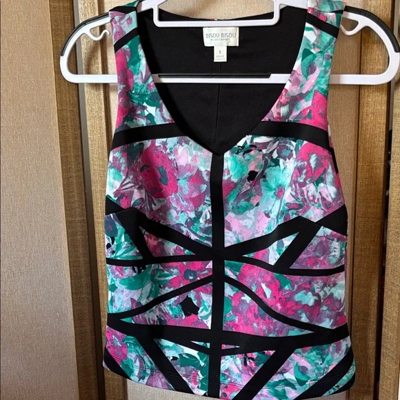 Bisou Bisou Women's Abstract Floral Top - Small