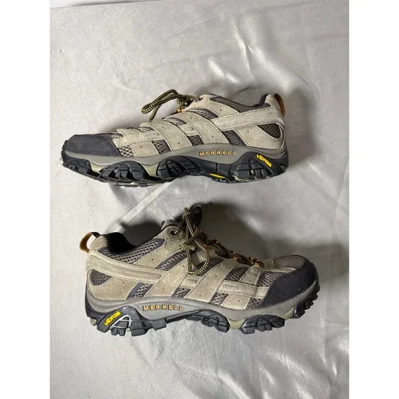 Merrell Moab 2 Ventilator Mens 8.5 Hiking Shoes Brown Suede Vibram Low Top Trail