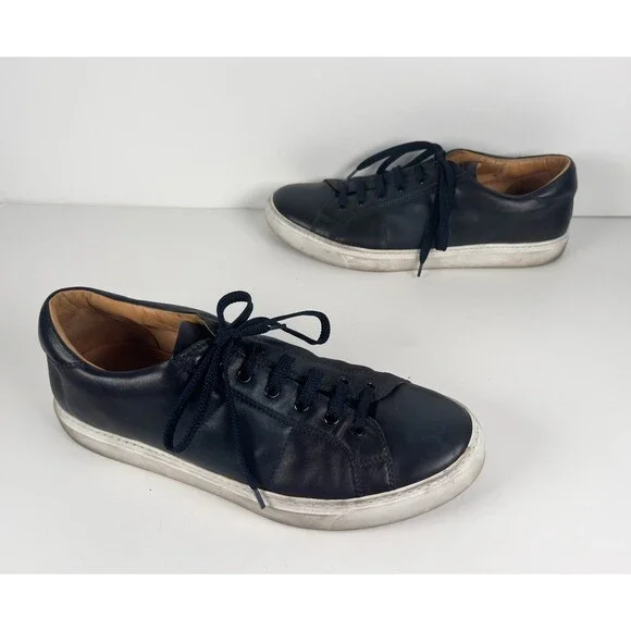 To Boot New York Dark Navy Leather Colton Lace Up Men's Sneakers Size US 10.5