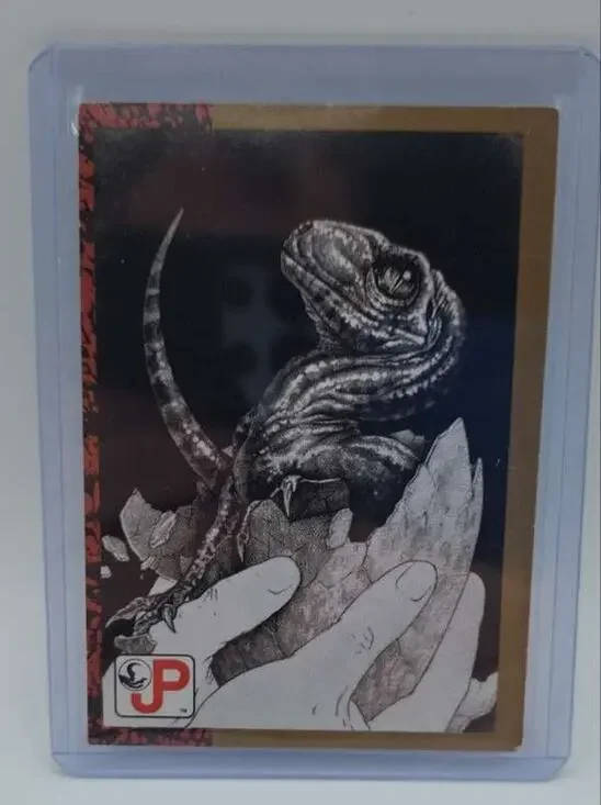 1993 Topps Jurassic Park Gold #85 Raptor Hatchling Card