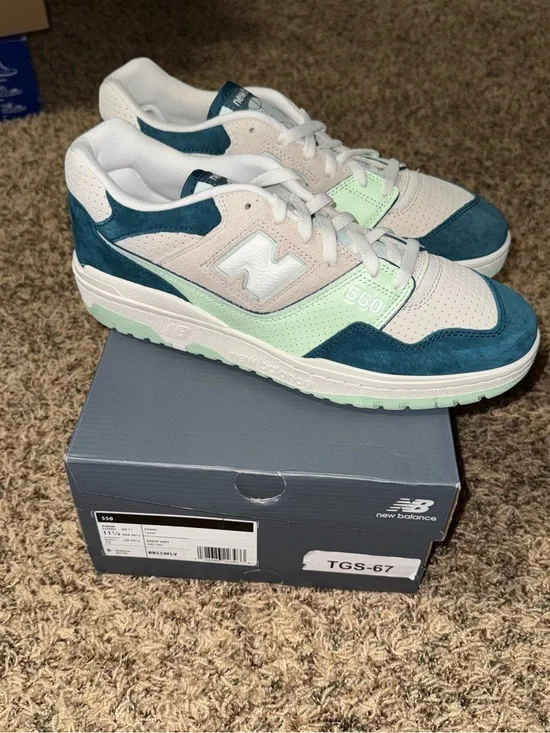 New Balance 550 Green Grey BB550FLV Basketball Court Sneaker Men Size 11.5 NEW