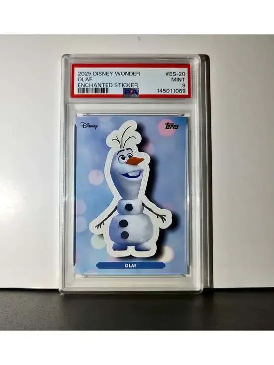 Olaf 2025 Topps Disney #ES-20 Enchanted Sticker Card Frozen PSA 9