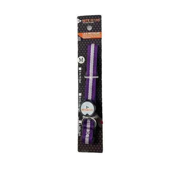 NiteBeams Purple LED Lighted‎ Pet Collar 13