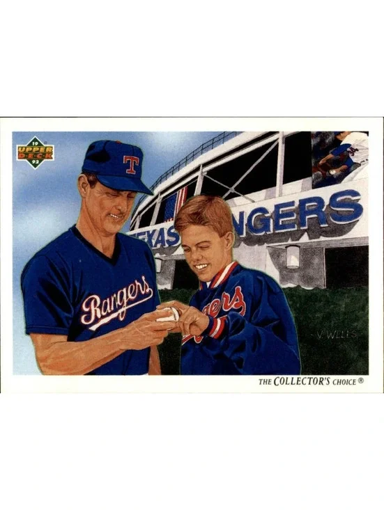 Nolan Ryan 1992 Upper Deck MLB #92 Team Checklist Baseball Card Texas Rangers