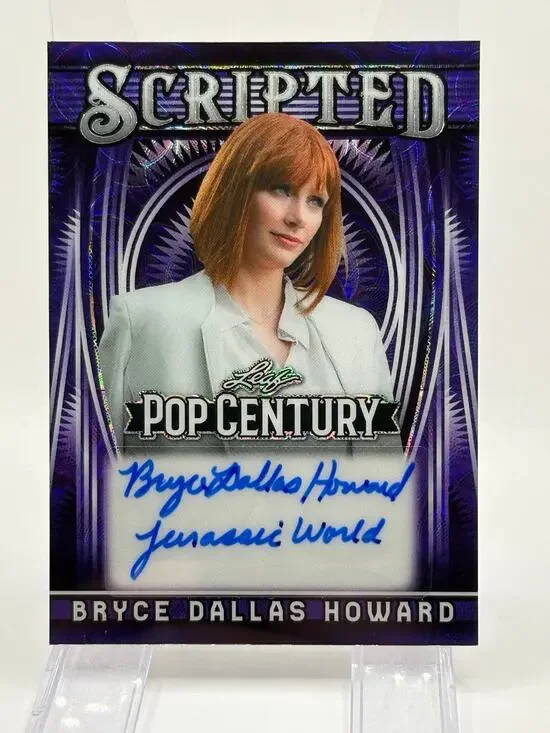 2025 Leaf Pop Century Bryce Dallas Howard Purple Auto 1/1 SSP Jurassic World