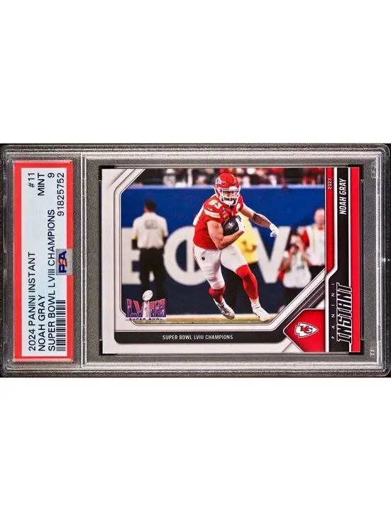 Noah Gray 2023 Panini NFL Superbowl LVIII Champions #11 Card PSA 9 Mint