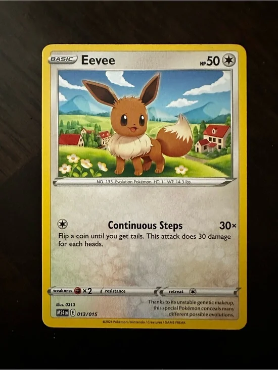 Pokemon Eevee Yellow Border Trading Card