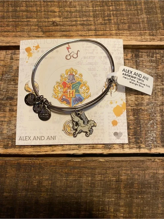 Alex and Ani Midnight Silver Harry Potter Hippogriff “Buckbeak” Charm Bangle