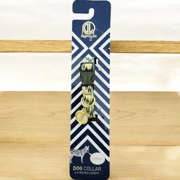 New! Dog Collar by Dabney Lee - Green and Gold XS