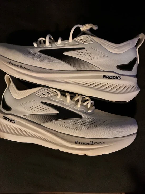 Brooks Men's Athletic Running Shoes - White with Black Accents