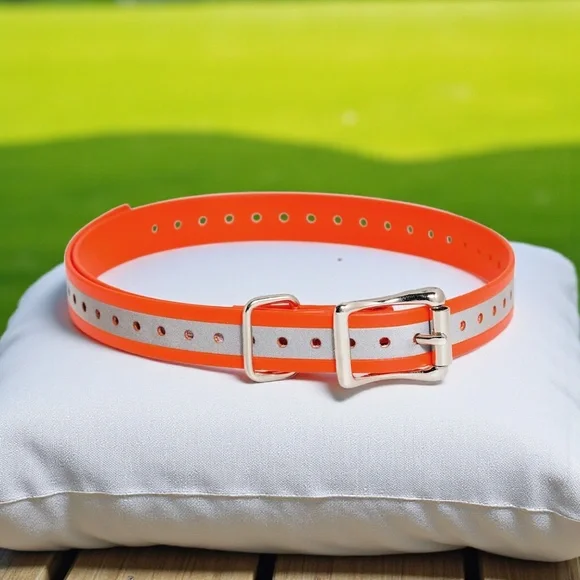 NWOT 3/4 Inch Waterproof & Rustproof Collar Strap, Reflective Orange! Adjustable