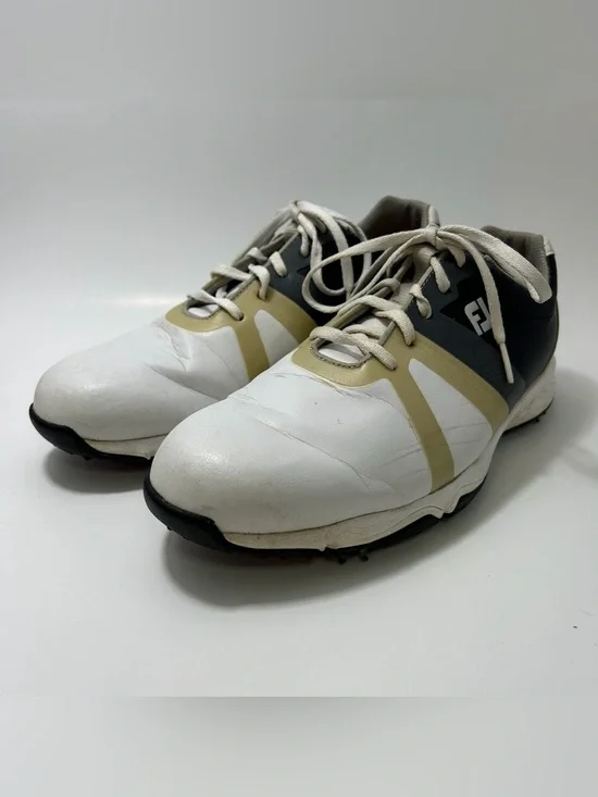 FootJoy Energize Golf Shoes Mens 9M White Yellow Black Softspikes Cleats 58139