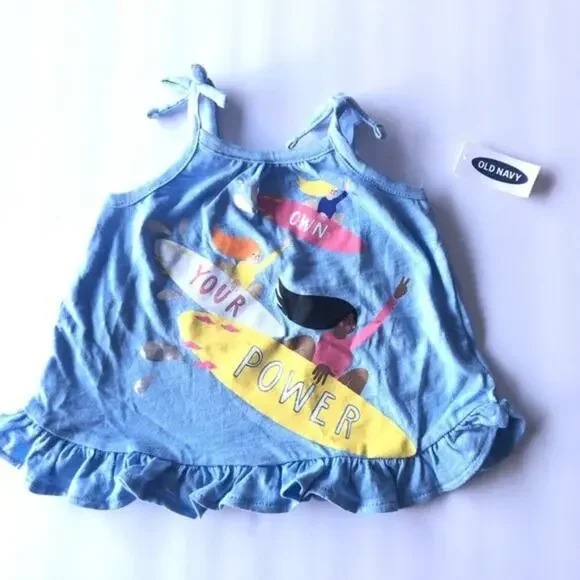 Old Navy Blue Girl’s Knotted Strap Top 12-18M