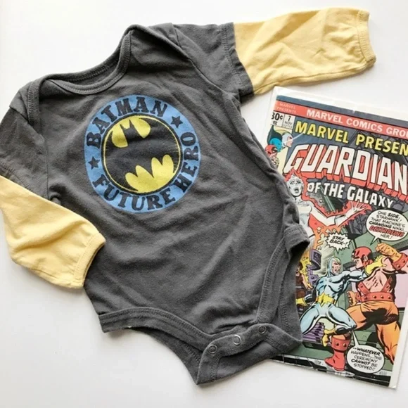 old navy | batman logo future superhero bodysuit 3-6mo