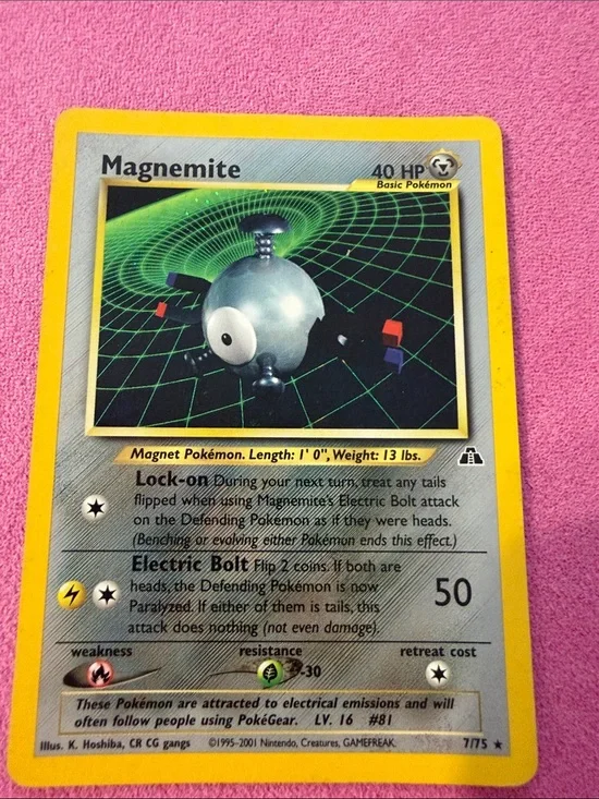 Pokemon Magnemite Trading Card - Yellow Border, Silver Card Art